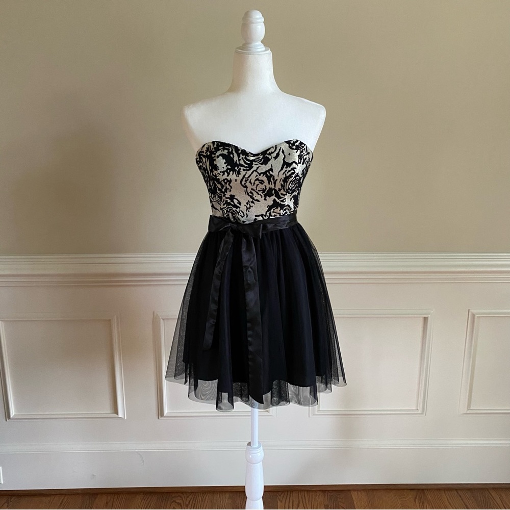 Black Floral Homecoming Dress